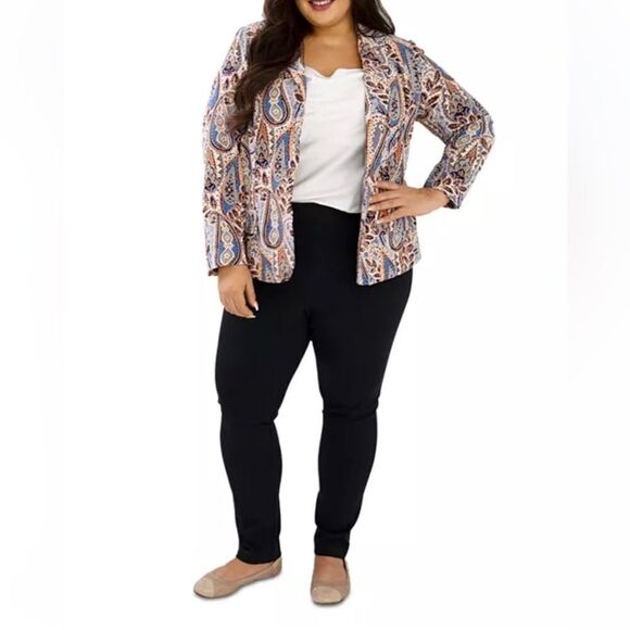 Maree Pour Toi Plus Paisley Print Blazer Bloomingdale's Size 16 NWOT - Picture 2 of 5